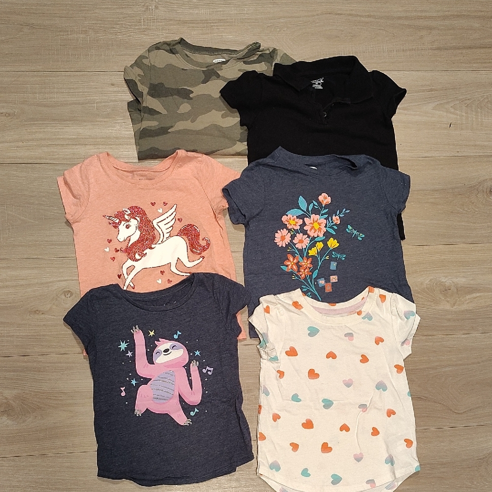 Toddler Girl Short Sleeve T-shirt Bundle Size 14